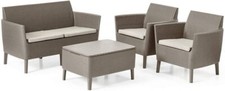 KETER Salotto Giardino Rattan Salemo Lounge Sedie Divano e Tavolino Cappuccino