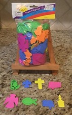 Foam Colorful RELIGIOUS CRAFT SHAPES Cross Church Fish Angel Bible - 200 Pieces