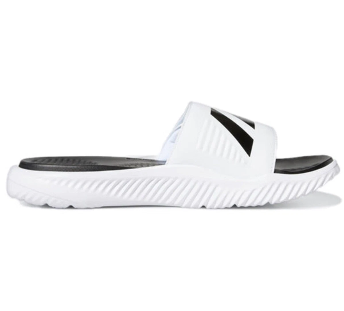 Lucky defect de wind is sterk adidas Men&#039;s Alphabounce Slides - White Black / FX1326 / Basketball  Slippers | eBay