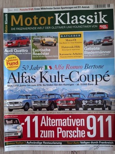 MotorKlassik - Juni 2013 - 11 Alternativen um Porsche 911 - Audi Quattro -