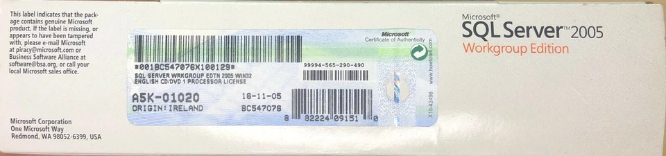 Microsoft SQL Server 2005 Workgroup Edition (1 Processor) Retail Box  - Bild 2 von 3