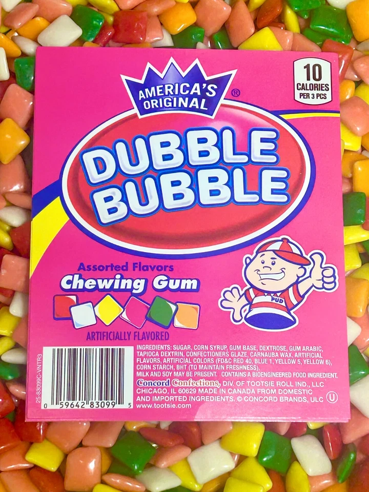 Dubble Bubble Chiclets Assorted Chewing Gum Bulk Candy 1LB 2LB 3LB 4LB 5LB - Image 2 of 2