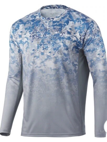 Men’s HUK Performance Fishing Tide Change Fade Long Sleeved Shirt - LARGE