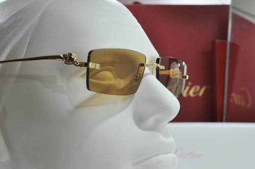 New Cartier rimless sunglasses glasses Panthere golden Frame gold Lenses lens - 第 18/23 張圖片