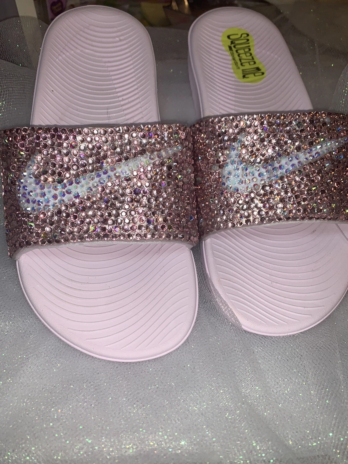 Nike Ragazze Bling Kawa Slide Artic Rosa Personalizzato 4 anni
