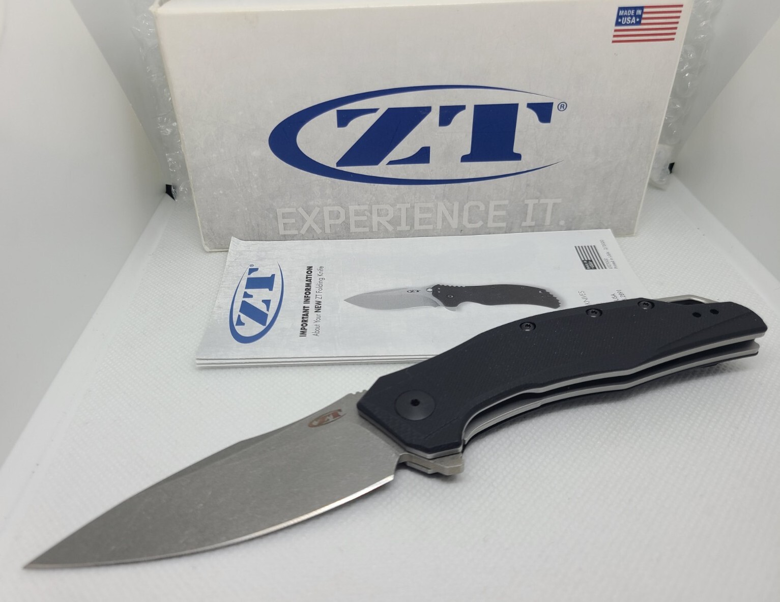Zero Tolerance ZT 0357 Plain SW Assisted CPM20CV Drop Point Black G10