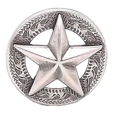 1-1/4" Star Antique Silver Screw Back Concho 11373-41 by Stecksstore