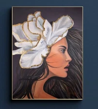 Large Original Fine Art Painting Modern Contemporary Signed Canvas Unframed