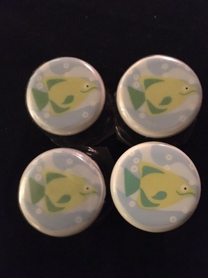 New In Pack 4x Handpaint Ceramic Drawer Pull Knobs Whimsical