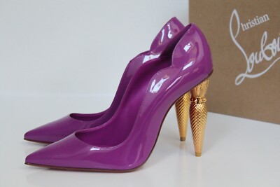 7 / 37.5 Christian Louboutin Purple Patent Lipchick Heel Pointed