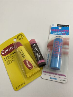 Lip Care Set, Carmex, Baby Lips Clinical Care, Burt's Bees Tinted Lip Balm