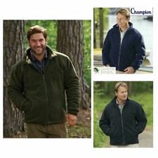 CHAMPION ANTIPIL QUILTED PADDED THICK QUILTED WARM GLEN FLEECE JACKET COAT S-3XL