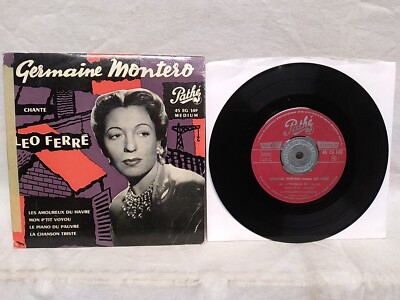 Germaine Montero Chante Leo Ferre 45 RPM Pathe records 45 EG 149 French Import