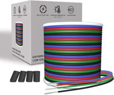 RGB Electrical Wire, 66Ft 4 Pin 22 Gauge LED Extension Cable, 22 AWG Wire 20M fo