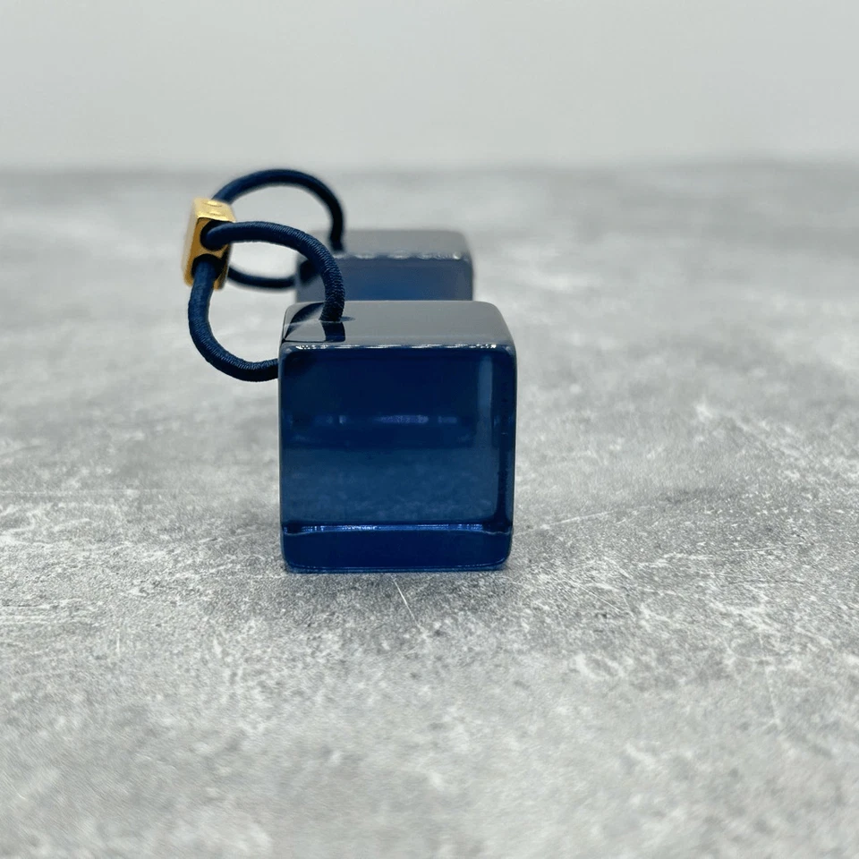 Louis Vuitton Monogram Blue Hair Cubes Rhinestone Pony Tail Hair Tie Accessory - Image 4 of 4