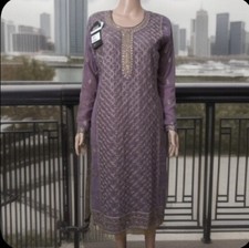 NWT CBazaar Purple Kurta Top Indian FashionDress Made To Measure Check Size