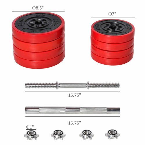 44 lbs Home Gym Dumbbell Set Barbell Weight Full Body Workout Lifting Training - Picture 2 of 11