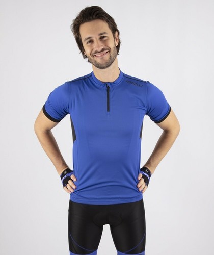 ROGELLI PERUGIA 2.0 CYCLING JERSEY SHORT SLEEVE BLUE BLACK - Picture 3 of 5
