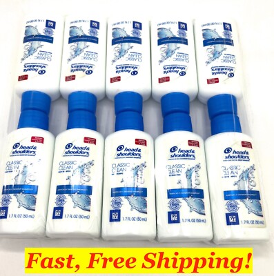 Head & Shoulders Dandruff Shampoo Travel Size Classic Clean 1.7 oz each 10 PACK