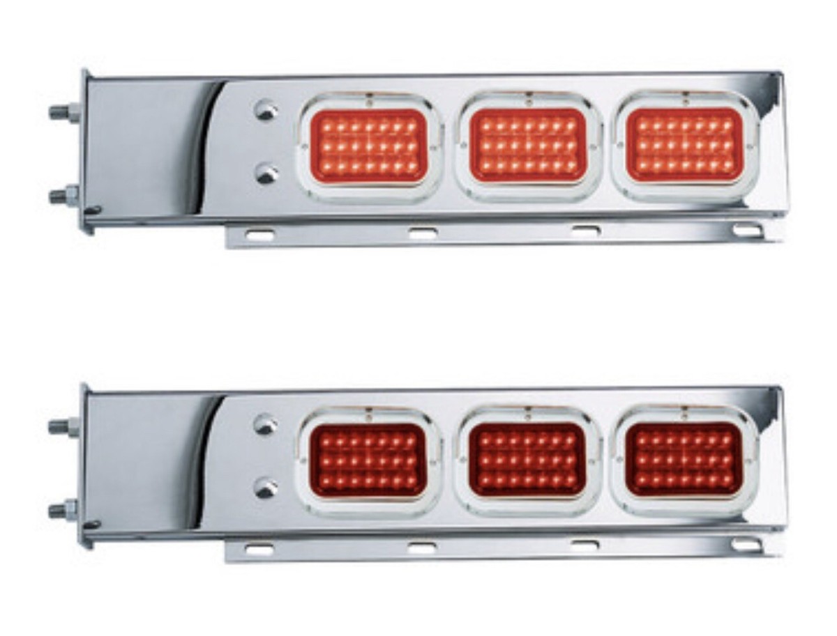 Stainless Rear Mud Flap Hanger Red LED Lights Spring Loaded 2-1/2 Spacing 61730 - Foto 6