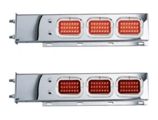 Stainless Mud Flap Hanger red Rectangular LED Lights Spring Load 2-1/2" spacing