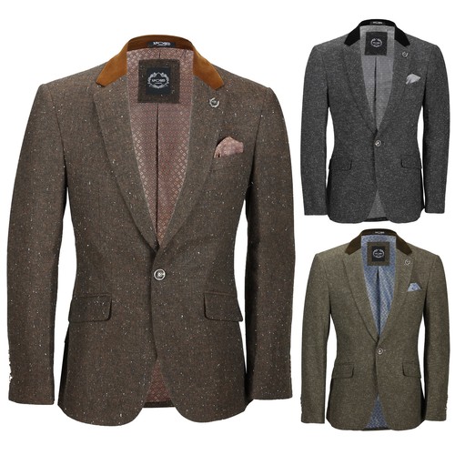 Mens Vintage Salt and Pepper Wool Blend 
