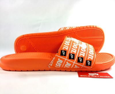 orange nike slides womens