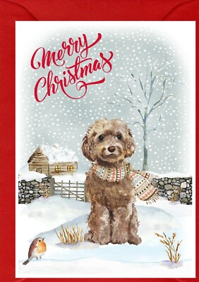 Cockapoo Hund/Gekritzel (4''x 6'') Weihnachtskarte (innen leer) Design von Starprint