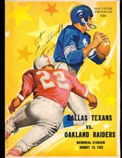 1962 8/18 Oakland Raiders vs Dallas Texans football program Midland Texas! bxafl