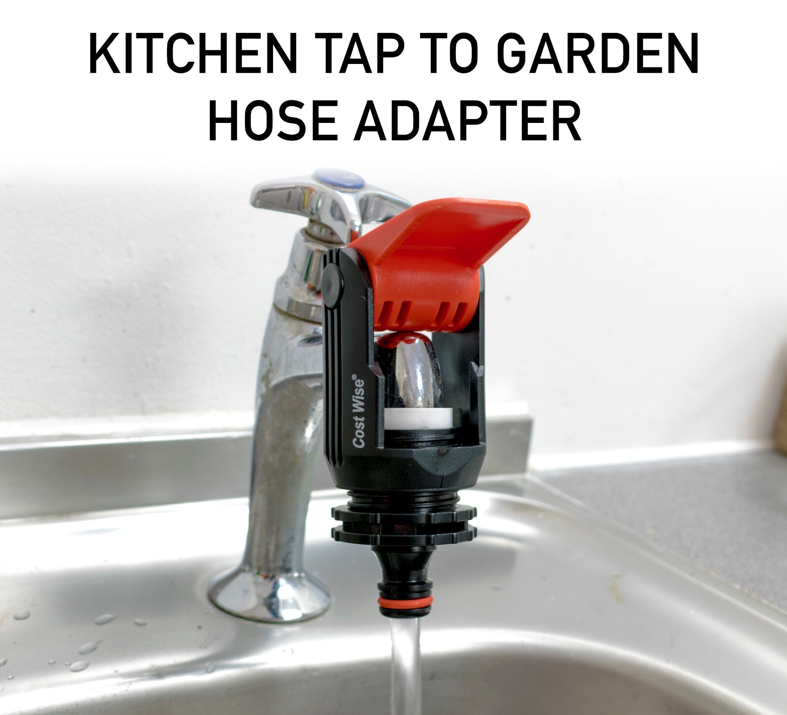 Universal Kitchen Tap to Hosepipe Connector Adaptor for Click Lock Hose Fittings