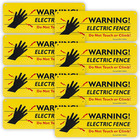 8-Pack Warning Electric Fence Safe Sign, 10"X 3.5" Plastic Sign
