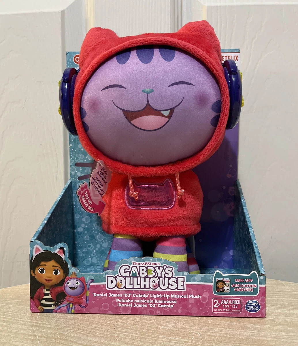 GABBY'S DOLLHOUSE DJ Catnip Light Up Musical Plush Sings Phrases NEW 2023