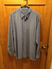 Amish Mennonite Hand Made Men's L/S Blue 7-Button Shirt C52 EUC Plain Clothing