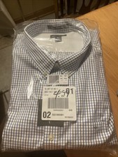 Eddie Bauer Men  s Wrinkle Free, Relaxed, Fit Size XXXLCheckered Blue New In Bag