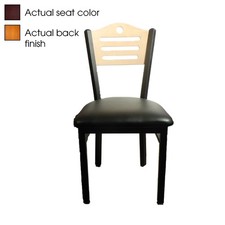 Oak Street Mfg Shoreline Cherry Wood Back Chair w/Wine Vinyl Seat