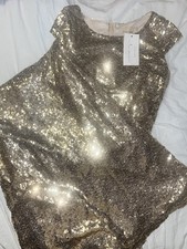 Ricarica Sequin Cap Sleeve Gold Dress Size Small NWT