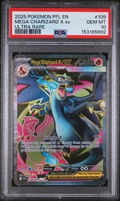 2025 Pokemon Mega Charizard X ex 109/094 Full Art Ultra Rare PSA