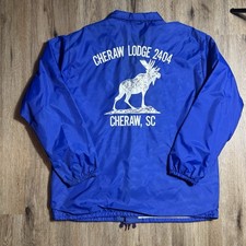 Vintage Hilton Active Apparel Coach Jacket Cheraw SC Lodge 2404 Moose Made USA L