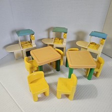 Vintage Little Tikes Dollhouse Furniture Kitchenettes, Tables, Chairs Lot
