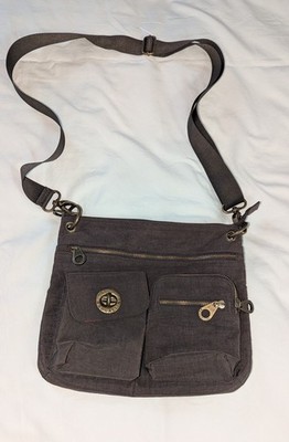 Baggallini Sydney Crossbody Bag Brown Nylon Travel Organizer Zippered Purse