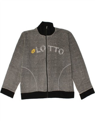 LOTTO Mens Graphic Tracksuit Top Jacket 2XL Grey Cotton BF07