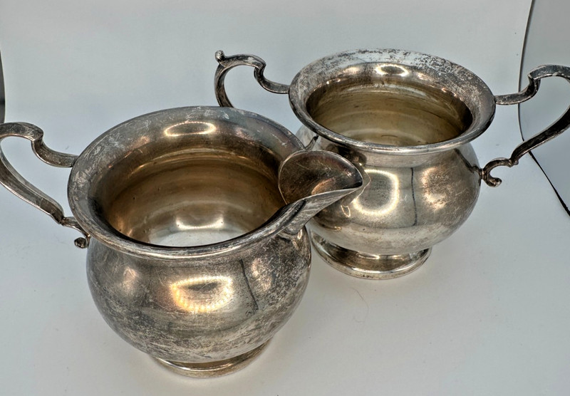 Sterling cream and sugar set antique - 197g