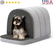 Indoor Dog House Tunnel Bed Cozy Cave Relief Joint Pain Easy Clean Non Skid New