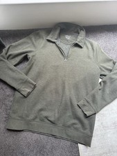 Croft Barrow Men's M Fleece 1/4 Zip Mock Neck Pullover Sweatshirt Green