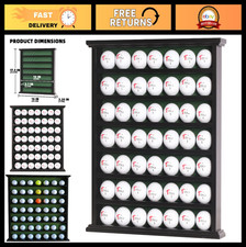 Golf Ball Display Case Cabinet Rack - 49 Capacity, No Door, Black Finish, Wall M