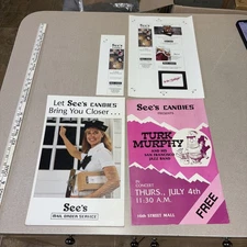 See’s Candy Candies Advertising Copy Memorabilia Vintage Lot 1987 Poster Standup