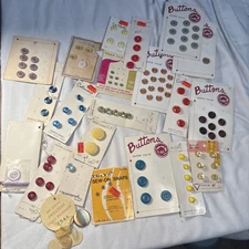 Lot of Buttons and Snaps for Sewing Crafts Mixed Materials Some Vintage