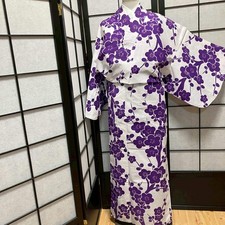 8777 Japanese Yukata Womens Vintage Fabric Cotton Robe Kimono Traditional