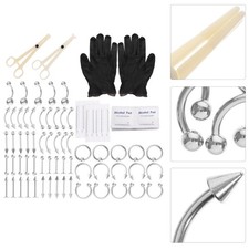 85 Pcs Assorted Piercing Jewelry Kit Ear Nose Navel Eyebrow Stainless Steel
