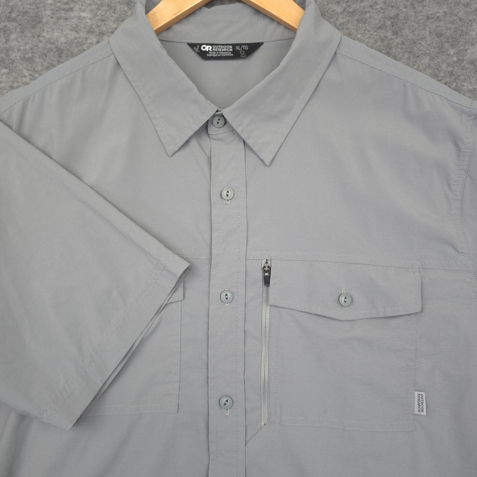 Outdoor Research Men’s XL Way Station Short Sleeve Button Up Shirt Quick Dry